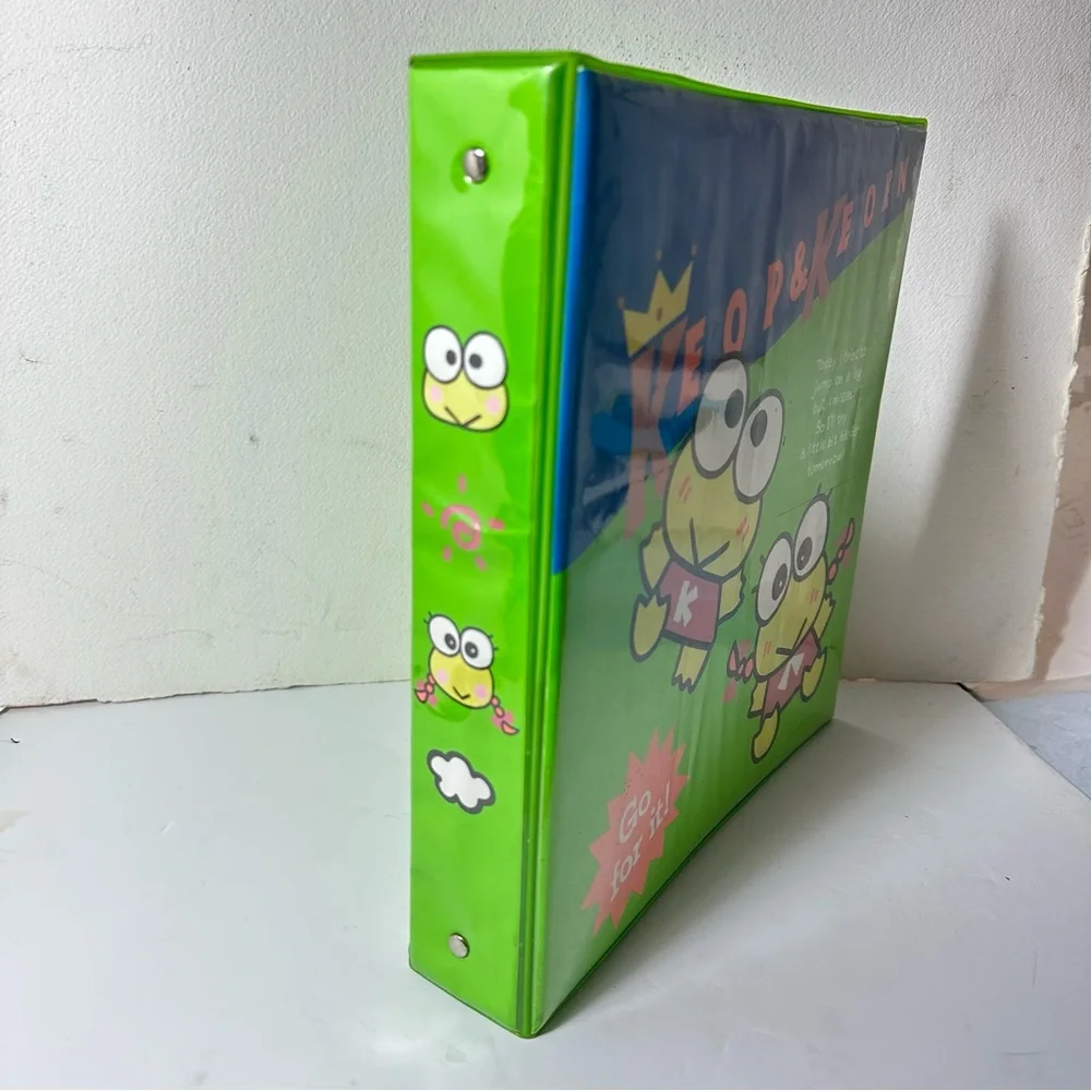 Vintage Sanrio Keroppi Keroleen Notebook Binder 1993 Green Frog Hello Kitty 90s